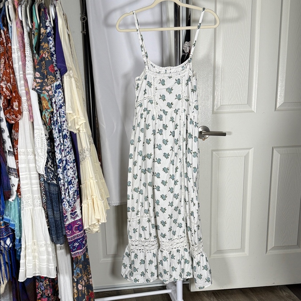 SPELL Fable Block Printed Strappy Midi Dress in Wild Poppy  Size XS - Picture 5 of 17